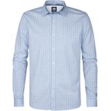 Petrol Industries - All-over Print Overhemd - Blauw - Slim Fit - Lange Mouwen