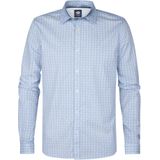 Petrol Industries - All-over Print Overhemd - Blauw - Slim Fit - Lange Mouwen
