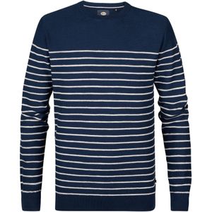 Petrol Industries - Palm - Gestreepte Trui - Blauw