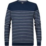 Petrol Industries - Palm - Gestreepte Trui - Blauw