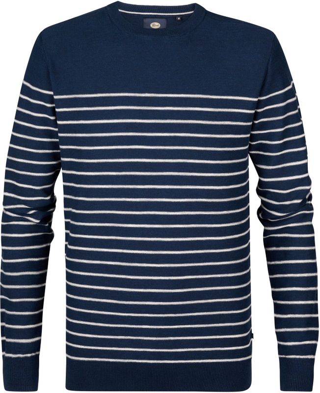 Petrol Industries - Palm - Gestreepte Trui - Blauw
