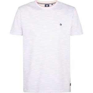 Petrol Industries - Gestreept T-shirt - Wit - 100% Katoen - Korte Mouwen