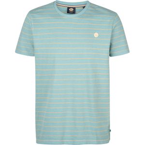 Petrol - Knitted T-Shirt Mahi - T-Shirt - Blauw - Katoen - Regular-fit