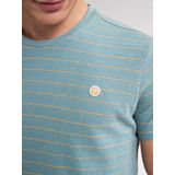 Petrol - Knitted T-Shirt Mahi - T-Shirt - Blauw - Katoen - Regular-fit