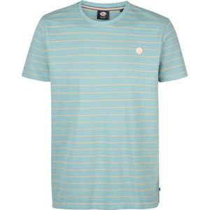 Petrol - Knitted T-Shirt Mahi - T-Shirt - Blauw - Katoen - Regular-fit