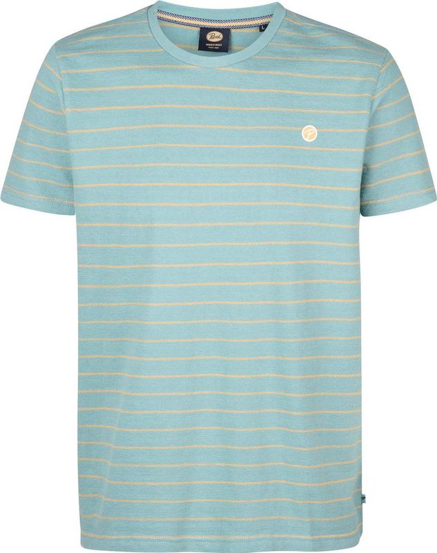 Petrol - Knitted T-Shirt Mahi - T-Shirt - Blauw - Katoen - Regular-fit