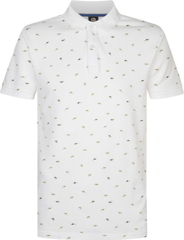 Petrol Industries - Heren All-over Print Polo Palmview - Wit - Maat L