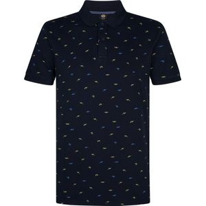 Petrol Industries - Heren All-over Print Polo Palmview - Blauw - Maat XL