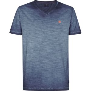 T-shirt - V-hals - Korte Mouwen - Katoen - Logo op Borst