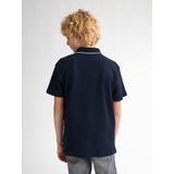 Polo - Korte Mouwen - Relaxed Fit - Katoen - Petrol Logo Print