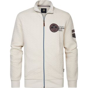 Petrol Industries - Doorgestikt Sweatvest - Blauw - 50% Polyester/ 47% Katoen/ 3% Elasthan