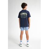 Petrol Industries - Backprint T-shirt Shoreline - Zwart - Katoen Elastaan Jersey