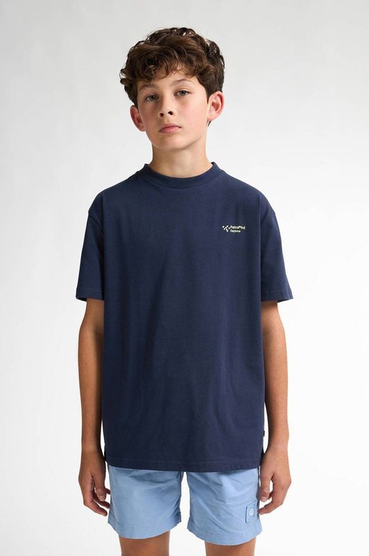 Petrol Industries - Backprint T-shirt Shoreline - Zwart - Katoen Elastaan Jersey