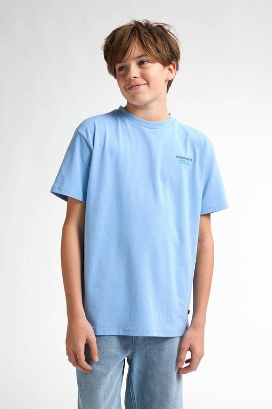 T-shirt - Korte Mouwen - Ronde Hals - Petrol - 95% Katoen, 5% Elastaan