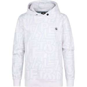 Petrol Industries - All-over Print Hoodie - Wit - 95% Katoen, 5% Elastaan