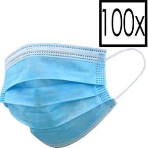 Mondkapje Wegwerp Mondmasker Universeel Niet Medisch Blauw - 100x
