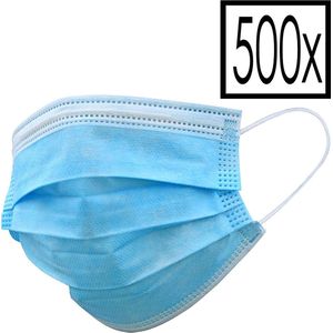 Mondkapje Wegwerp Mondmasker Universeel Niet Medisch Blauw - 500x