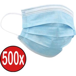 Mondkapje Wegwerp Blauw Mondmasker Mondkapje Wegwerp Mondkapjes Niet Medisch Universeel - 500x