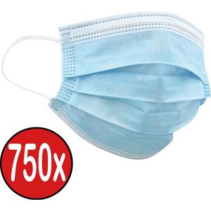 Mondkapje Wegwerp Blauw Mondmasker Mondkapje Wegwerp Mondkapjes Niet Medisch Universeel - 750x