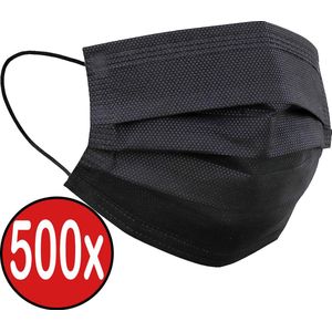 Mondkapje Wegwerp Zwart Mondmasker Mondkapje Wegwerp Mondkapjes Niet Medisch Universeel - 500x
