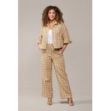 Josie - Pantalon - Roze Groen - Boucléstof