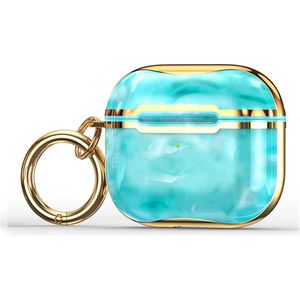 Shieldcase Airpods 3 TPU marmer hoesje (aqua/goud)