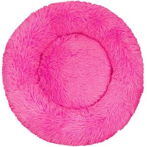 KUSSIES® Kussen 40 Cm Met Wasbare Hoes - Fuchsia Roze - Hondenkussen Kattenkussen - Donut Ronde Kattenmand Kat Puppy Dierenkussen Zacht Donkerroze