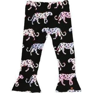 Flared broek panter figuren zwart