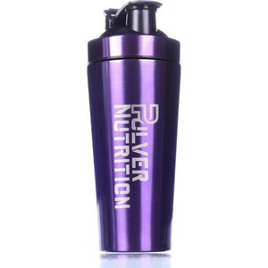 Pulver® - RVS Shakebeker - Proteïne en Eiwit Shaker & - Shake beker - BPA Vrij - 1000 ml - Shaker - Drinkfles - Paars