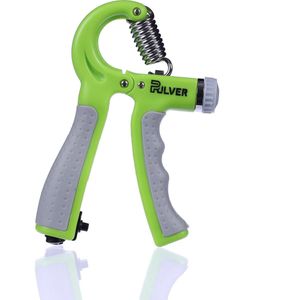 Pulver -Handtrainer 10 to 60kg met Vingertrainer - Handknijper- Knijphalter - Armtrainer – Gewichten - Hand knijper set - Handgripper - Hand gripper - grip - Onderarm trainer - Buigveer – Grip Trainer - Vinger - Hand spier - Fitness - Groen