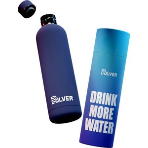 Pulver - RVS Thermosfles / Drinkfles â€“ BPA Vrij â€“ 750 ml - Waterfles met draaidop â€“ Thermosbeker - Drinkfles â€“ Dubbele isolatie - Rubberen coating- Licht Blauw