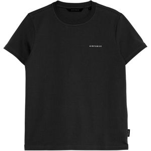 Airforce T-shirt zwart (Maat: 140) - Effen - Halslijn: Ronde hals,