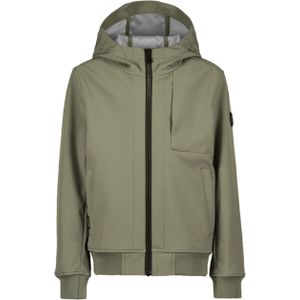 Airforce Softshell Jacket - Chestpocket - Kinderen - Waterafstotend - Capuchon