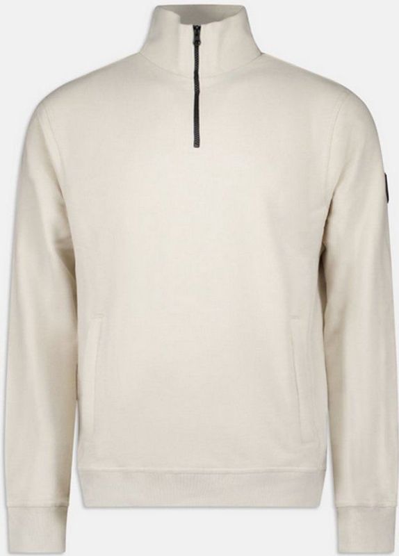 Airforce - Trui - Ecru - Lange Mouwen - Opstaande Kraag met Ritssluiting