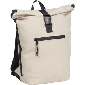 New Rebels Mart New York Beige 19L Rugtas Rolltop Waterafstotend Laptop 15.6