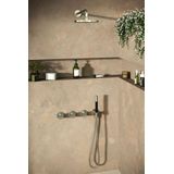 Hotbath Cobber IBS70 Inbouw Doucheset - Staafhanddouche - 30cm Hoofddouche - 15cm Plafondbuis - Wandhouder - Verouderd Messing - Messing - Kranen