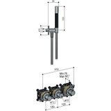 Hotbath Cobber IBS70 inbouw doucheset met 2 stopkranen met plafondbuis 15 cm - Mat wit