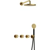 Hotbath - Cobber IBSW70 - Inbouw Doucheset - Geborsteld Messing PVD - Met 2 Stopkranen - Douchekranen