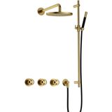 Hotbath - Cobber IBSW70 - Inbouw Doucheset - Geborsteld Messing PVD - Met 2 Stopkranen - Douchekranen