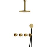 Hotbath - Cobber IBSW70 - Inbouw Doucheset - Geborsteld Messing PVD - Met 2 Stopkranen