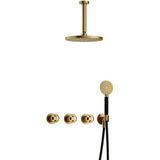 Hotbath - Cobber IBSW70 - Inbouw Doucheset - Geborsteld Messing PVD - Met 2 Stopkranen