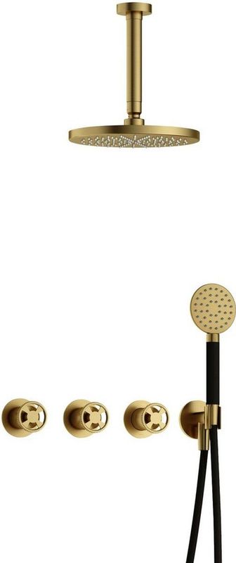 Hotbath - Cobber IBSW70 - Inbouw Doucheset - Geborsteld Messing PVD - Met 2 Stopkranen