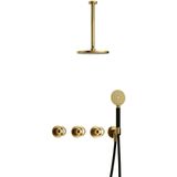 Hotbath - Cobber IBSW70 - Inbouw Doucheset - Geborsteld Messing PVD - Met 2 Stopkranen