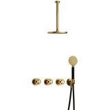 Hotbath - Cobber IBSW70 - Inbouw Doucheset - Geborsteld Messing PVD - Met 2 Stopkranen