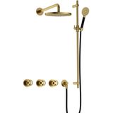 Hotbath - Cobber IBSW70 - Inbouw Doucheset - Geborsteld Messing PVD - Met 2 Stopkranen