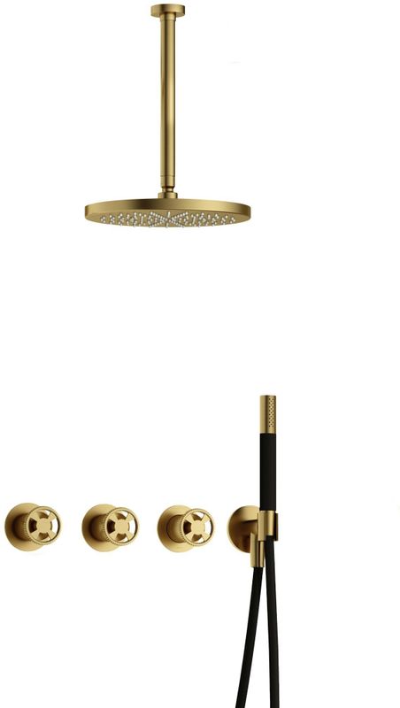 Hotbath - Cobber IBSW70 - Inbouw Doucheset - Geborsteld Messing PVD - Douchekranen