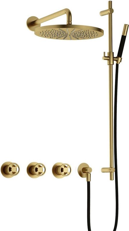 Hotbath - Cobber IBSW70 - Inbouw Doucheset - Geborsteld Messing PVD - Met 2 Stopkranen