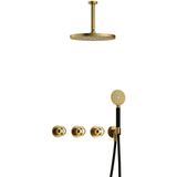 Hotbath - Cobber IBSW70 - Inbouw Doucheset - Geborsteld Messing PVD - Met 2 Stopkranen