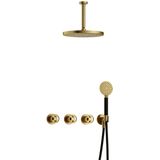 Hotbath - Cobber IBSW70 - Inbouw Doucheset - Geborsteld Messing PVD - Met 2 Stopkranen