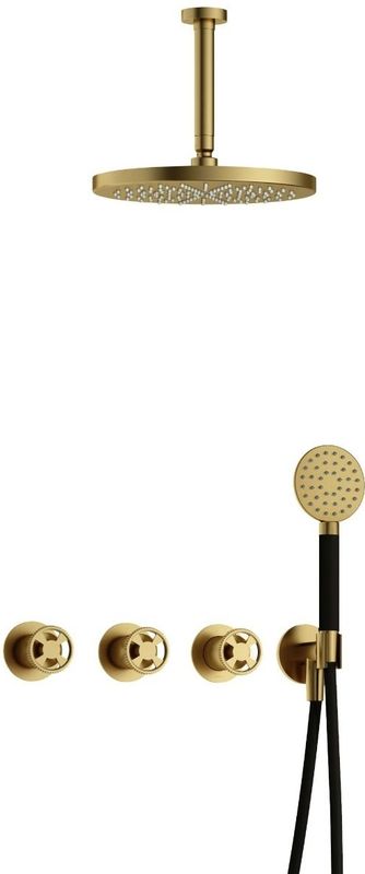 Hotbath - Cobber IBSW70 - Inbouw Doucheset - Geborsteld Messing PVD - Met 2 Stopkranen